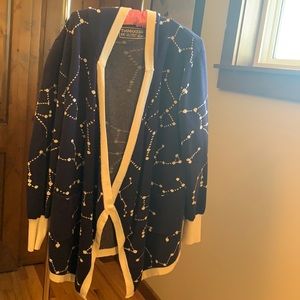 Constellation cardigan with hood and pockets